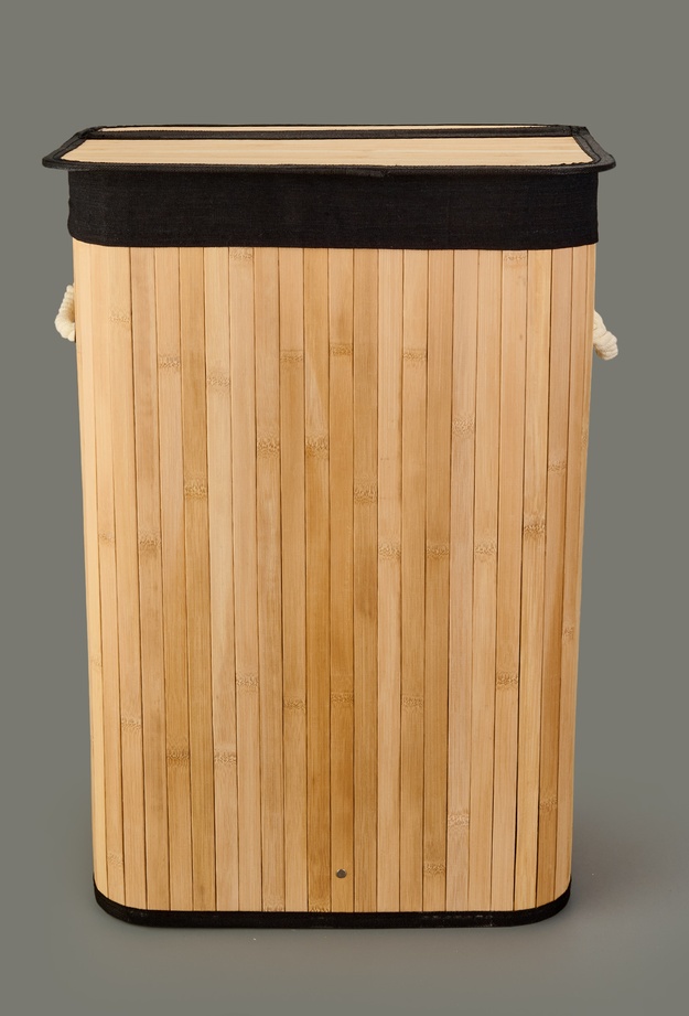 Simple Living Bambu Çamaşır Sepeti - Siyah - 60 lt