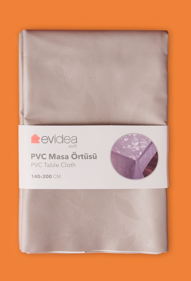 Evidea Soft Branch Pvc Masa Örtüsü - Gri - 140x200 cm