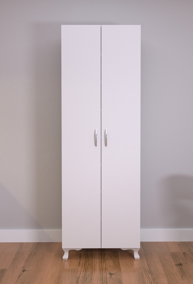 Eco Room Arina 2 Kapaklı 8 Raflı Çok Amaçlı Dolap - Beyaz