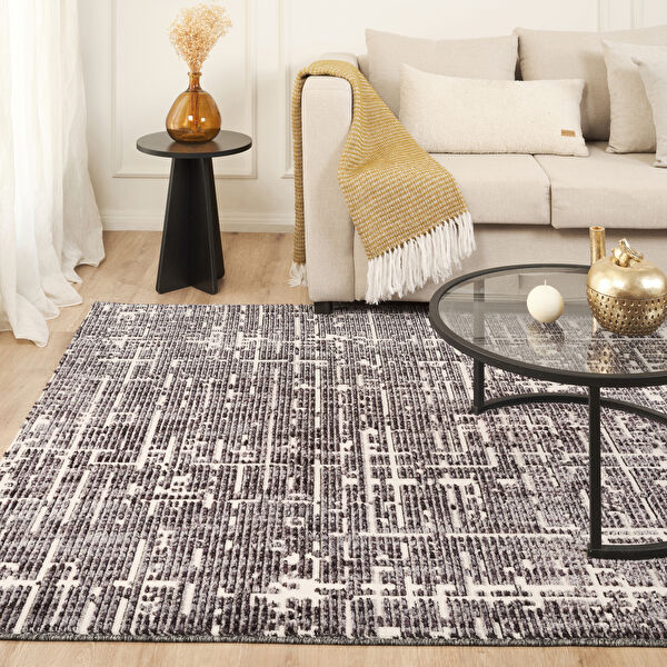 Kaşmir Halı 7/24 İskandinav Sten Antrasit 80x300 cm