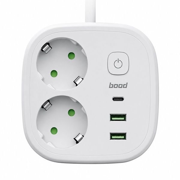 Bood UK-18 Akım Korumalı Uzatma Kablosu Beyaz