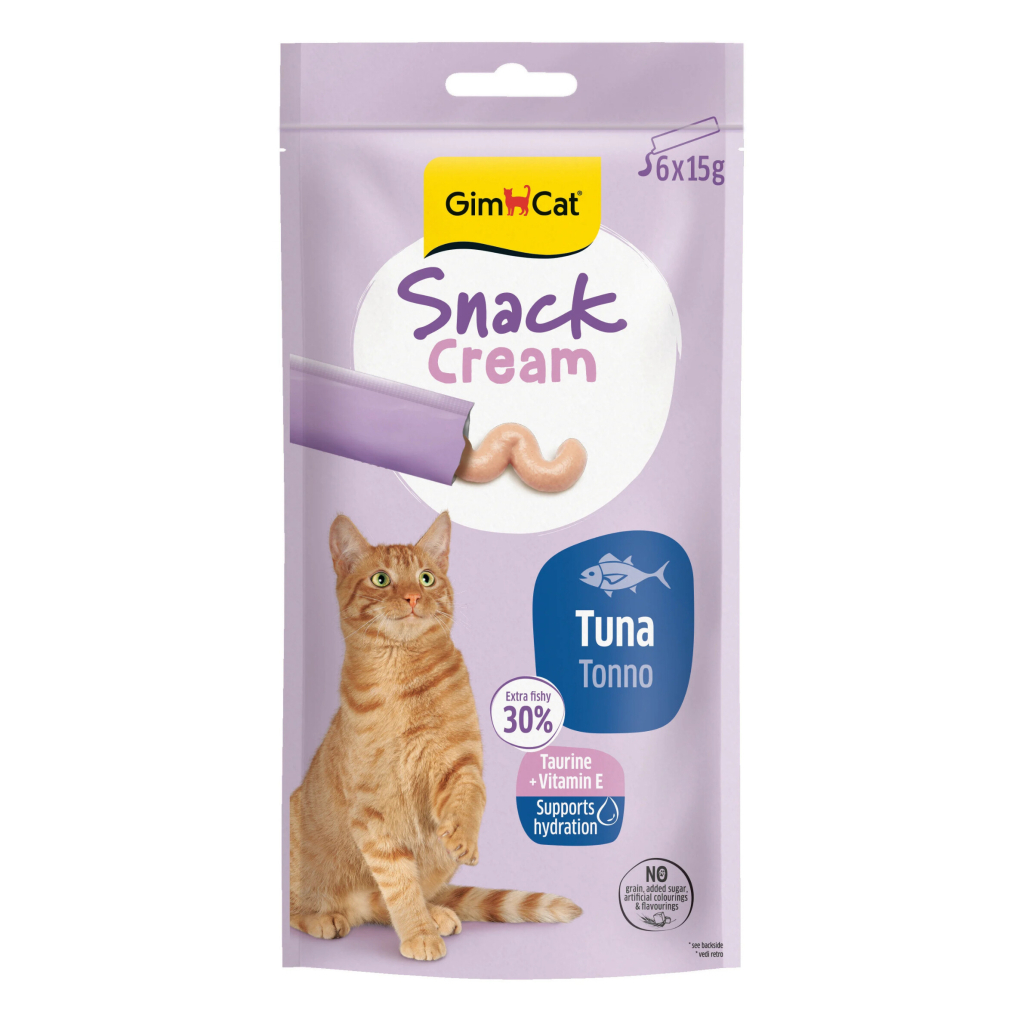 GimCat Snack Cream Ton Balıklı Krema Kedi Ödül Maması 15gr (6'lı)