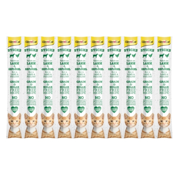 GimCat Sticks Kuzu Etli Tavuklu Kedi Ödül Çubuğu 50gr (10'lu)