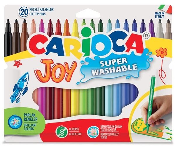 Carioca Joy Yıkanabilir Parlak Renkli Keçeli Kalem 20'li