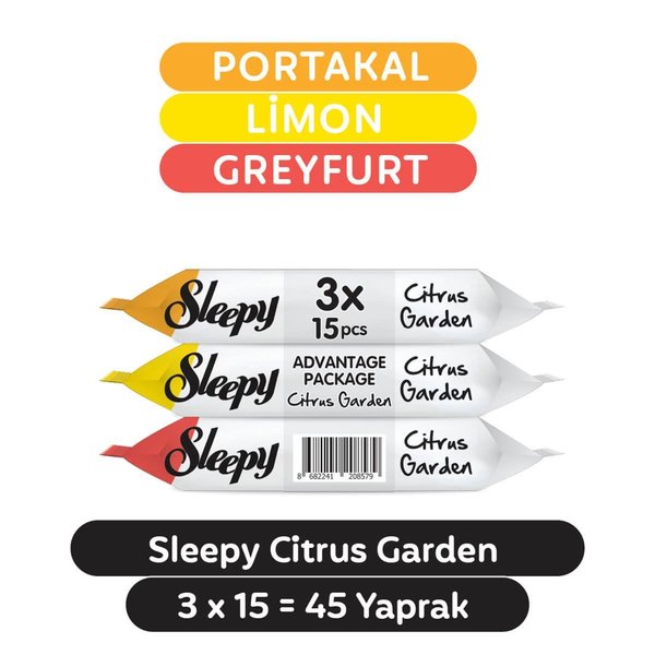 Sleepy Citrus Garden Cep Mendili 3 x 15